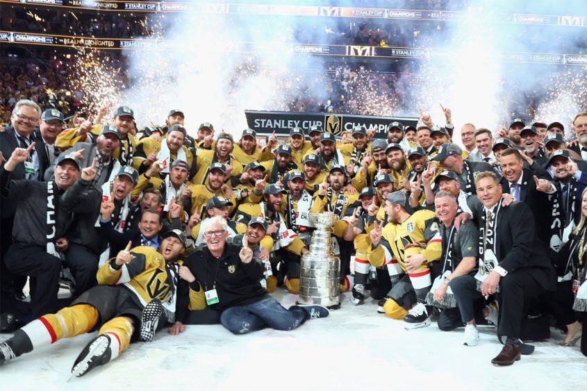 Vegas Golden Knights Hockey Puck 2023 Stanley Cup Champions Team Celebration